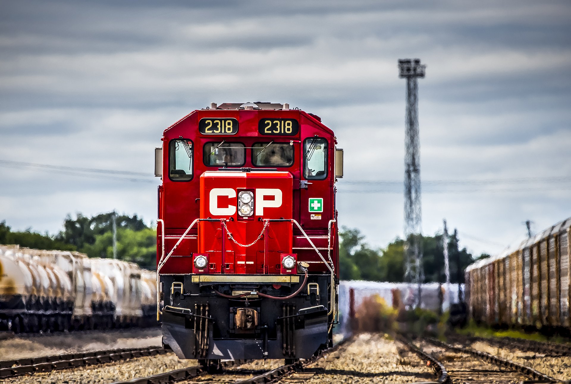 CP Train coming down the tracks at Smiths Falls