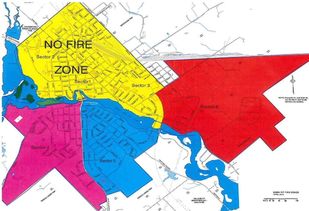 Map of Smiths Falls Fire Zones