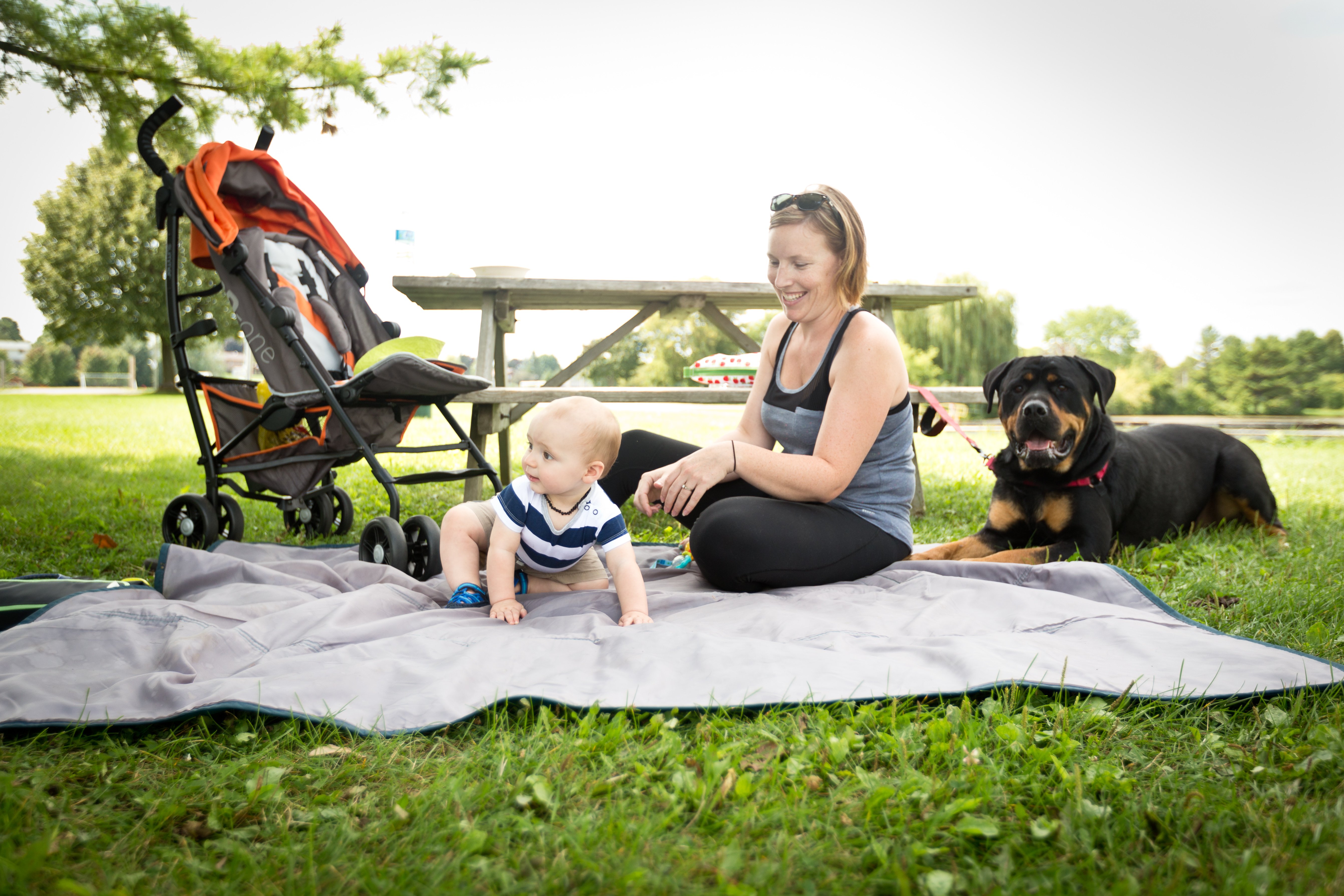 mother and baby in the park