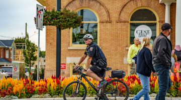 Police officer on bicycle