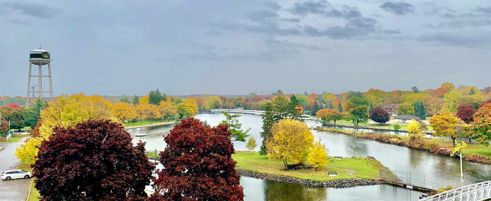 Overview of River and Water Tower