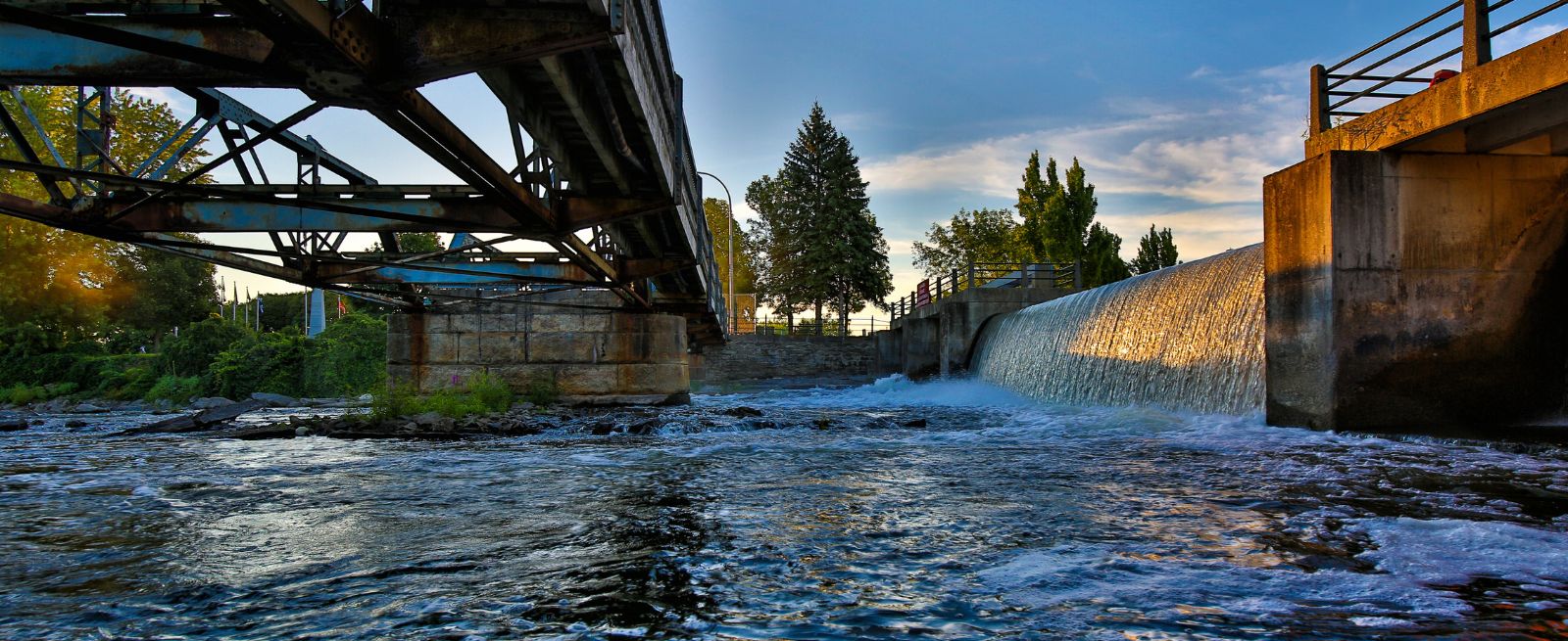 metal bridge over water