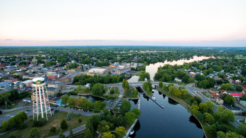 Drone view of Smiths Falls